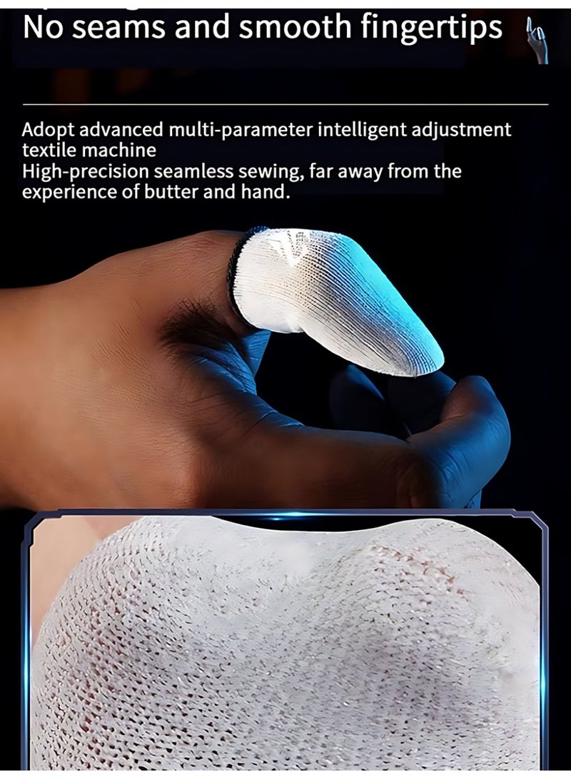 4pcs Gaming Finger gloves,Paired With A Metal Storage Box,100% Visible Silver Fibers,Just Right Pressure/Breathable/Sweatproof（silvery） - Image 5